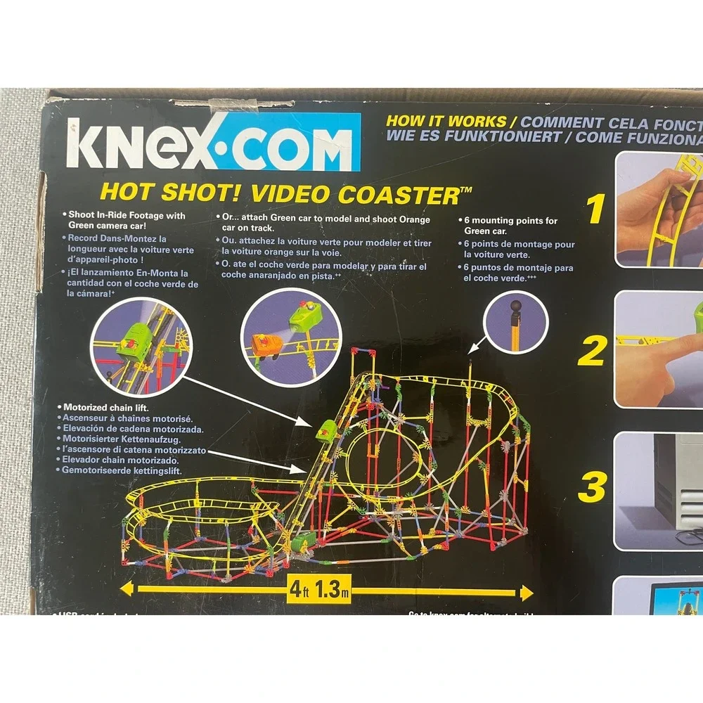 K'NEX Hot Shot Video Coaster 51075 Roller Coaster Building Set Box 9+ Toy